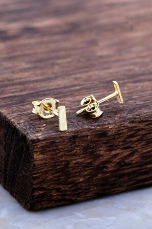 I Harfi Altın Kaplama Gümüş Küpe 5968