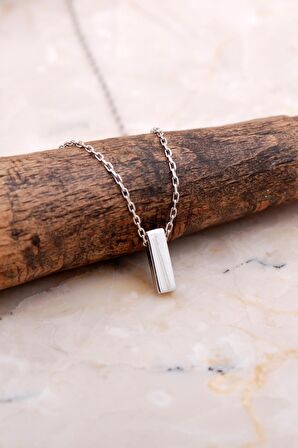 I Harfi Rodyumlu Gümüş Kolye 7868