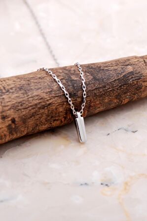 İ Harfi Rodyumlu Gümüş Kolye 7871