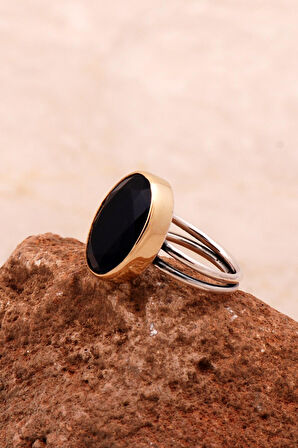 Safir Taşlı Elişi Tasarım Gümüş Yüzük 3740