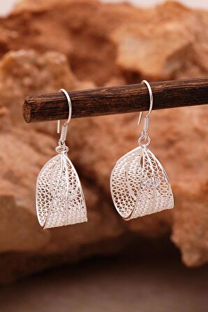 Tasarım Elişi Telkari Gümüş Küpe 6119