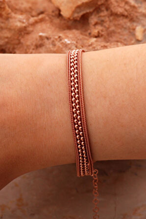 Hasır Elişi Tasarım Rose Gümüş Bileklik 4423