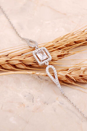 Baget Rodyumlu Gümüş Bileklik 4496