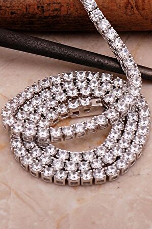 Su Yolu 3,5 Mm Pırlanta Montürlü Gümüş Kolye 7954