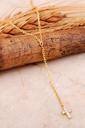 Haç Mini Altın Kaplama Gümüş Kolye 7995