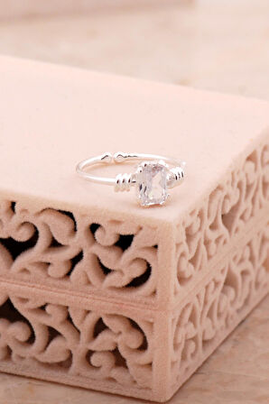 Kuvars Gümüş Baget Yüzük 5777