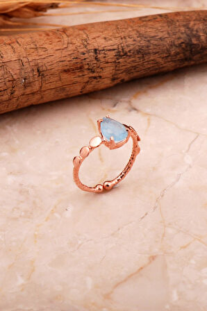 Paraiba Rose Gümüş Damla Yüzük 5788
