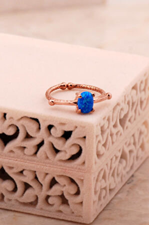 Opal Taşlı Rose Gümüş Yüzük 5793