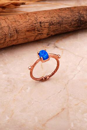 Opal Taşlı Rose Gümüş Yüzük 5793