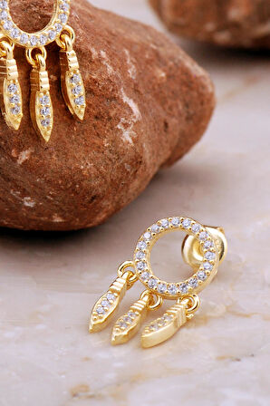 Düş Kapanı Altın Kaplama Gümüş Küpe 6944