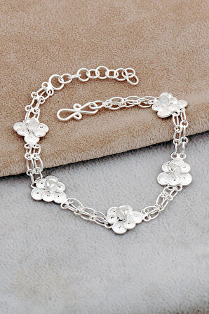 Midyat Telkari Sanatı Elişi Begonya Çiçeği Gümüş Bileklik 4675