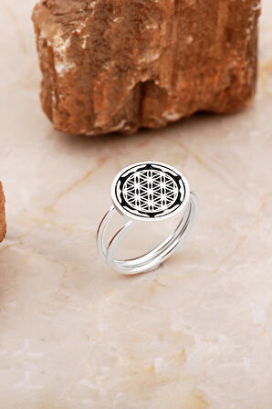 Yaşam Çiçeği Elişi Gümüş Yüzük 5882