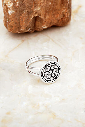 Yaşam Çiçeği Elişi Gümüş Yüzük 5882
