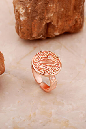 Laleli Elişi Rose Gümüş Yüzük 3766