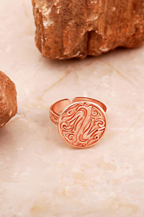 Laleli Elişi Rose Gümüş Yüzük 3766