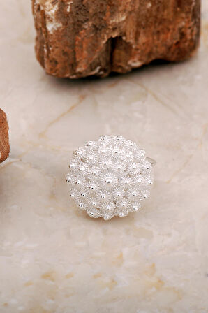 Midyat Telkari İşlemeli Elişi Bereket Modeli Gümüş Yüzük 3771