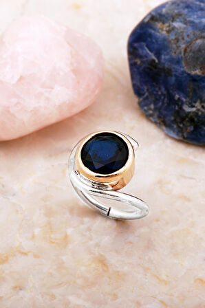 Safir Taşlı Tasarım Gümüş Yüzük 5921