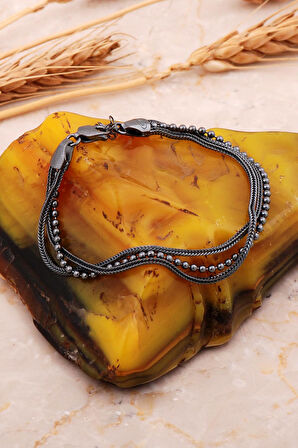 Akıtma Midyat Hasırı Gümüş Oksitli Bileklik 4717