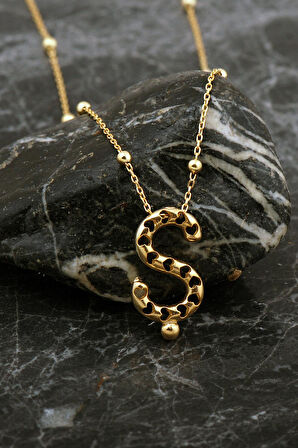 Kalpli Altın Kaplama Ş Harf Gümüş Balon Kolye 8056