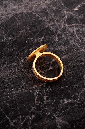 Anadolu Motifli Elişi Altın Kaplama Gümüş Çiçek Yüzük 5974