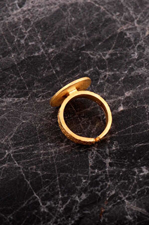 Anadolu Motifli Elişi Altın Kaplama Gümüş Yüzük 5975