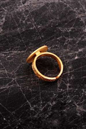 Anadolu Motifli Elişi Altın Kaplama Gümüş Yüzük 5976