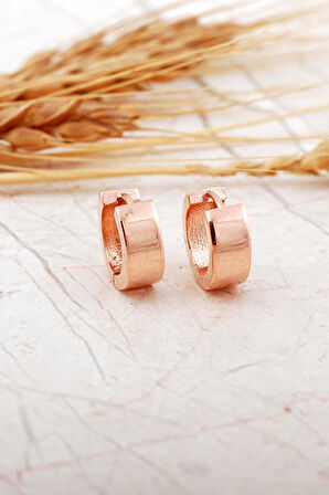 9 Mm Rose Gümüş Halka Küpe 7322