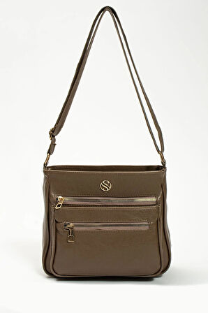 Kadın,Ayarlanabilir Çapraz Askılı, Dört Cepli Vizon Omuz Çantası