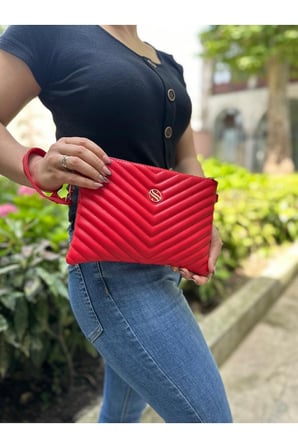 Kadın Suni Deri Ayarlanabilir Çapraz ve El Askılı Portföy, Clutch Çanta