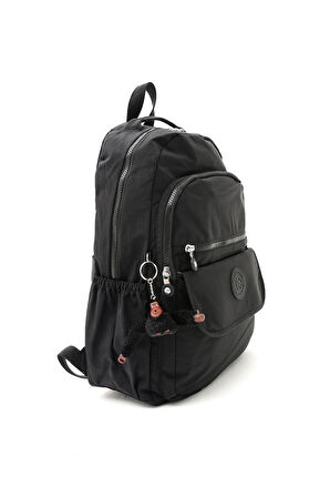 Unisex Suya Dayanıklı Kumaş Siyah Renkli Laptop Bölmeli Büyük Boy Okul Seyahat Sırt Çantası