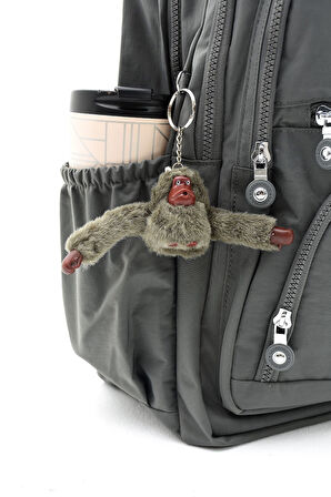 Unisex Suya Dayanıklı Krinkıl Kumaş Çok Gözlü Orta Boy Koyu Gri Renkli Laptop Okul Ve Sırt Çantası