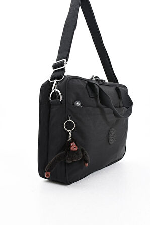 Unisex Klinkır Siyah Renkli Suya Dayanıklı Laptop Bölmeli Çapraz-el Askılı Evrak Ve Laptop Çantası