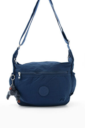 Unısex Suya Dayanıklı Lacivert Renkli Krinkıl Kumaş Çapraz Günlük Okul Seyahat Ve Omuz Çantası