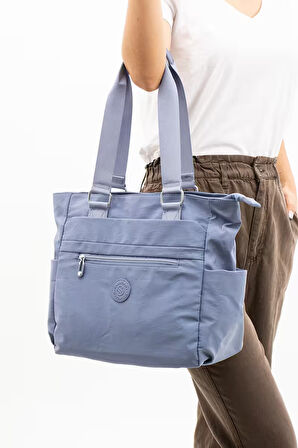 Kadın Çok Gözlü Kullanışlı Suya Dayanıklı Saten Kumaş El ve Omuz Çantası