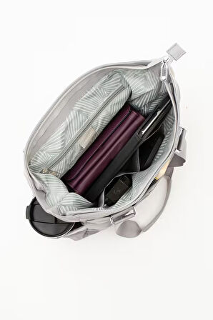 Kadın Çok Gözlü Kullanışlı Suya Dayanıklı Saten Kumaş El ve Omuz Çantası