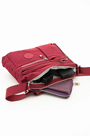 Kadın Çok Gözlü Suya Dayanıklı Paraşüt Kumaş Ayarlanabilir Çapraz Askılı Omuz Çantası