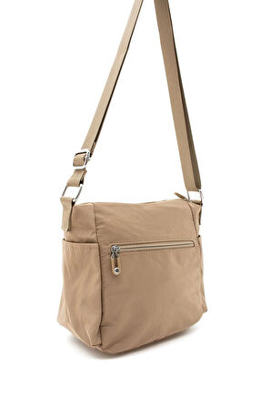 Kadın Çok Gözlü Suya Dayanıklı Paraşüt Kumaş Kum Renkli Ayarlanabilir Çapraz Askılı Omuz Çantası