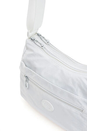 Kadın Çok Gözlü Suya Dayanıklı Paraşüt Kumaş Ayarlanabilir Çapraz Askılı Beyaz Omuz Çantası