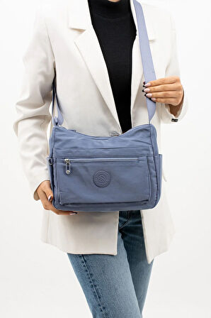 Kadın Çok Gözlü Suya Dayanıklı Paraşüt Kumaş Ayarlanabilir Çapraz Askılı Omuz Çantası