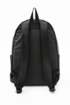 Siyah Erkek Laptop Bölmeli Suya Dayanıklı Krinkıl Kumaş Fonksiyonel Sırt Çantası