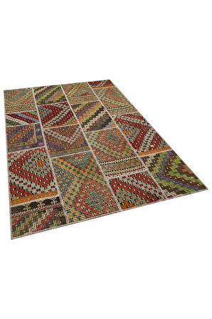 Patchwork El Dokuma Eskitme Halı 160 X 230 Cm 6069