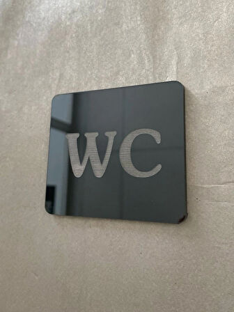 Siyah Minimal Seri WC Yönlendirme Levhası