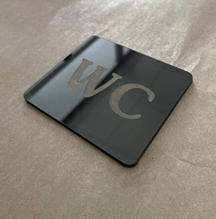 Siyah Minimal Seri WC Yönlendirme Levhası