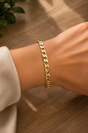 Sertifikalı 316L Çelik Klasik Küba Zincir Premium Kadın Bileklik