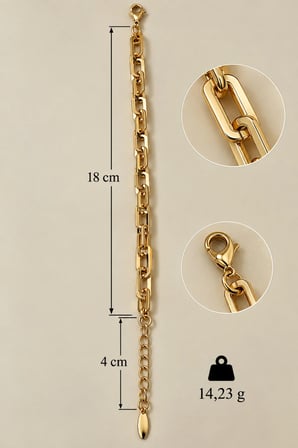 Sertifikalı 316L Çelik Prestige Gurmet Gold Bileklik