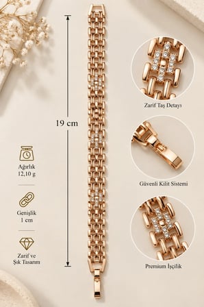 Sertifikalı 316L Çelik İki Renkli Gurmet Zincir Bileklik
