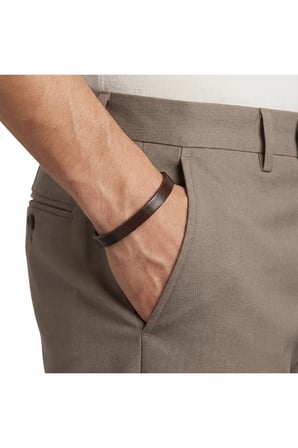 Sertifikalı 316L Çelik SEMTİM NOIR Siyah PU Deri & Zamak Detaylı Erkek Bileklik