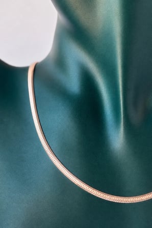Sertifikalı 316L Çelik Premium Rose Gold Kaplama Geniş Snake Chain (Yılan Zincir) Kadın Kolye