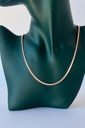 Sertifikalı 316L Çelik Premium Rose Gold Kaplama Geniş Snake Chain (Yılan Zincir) Kadın Kolye