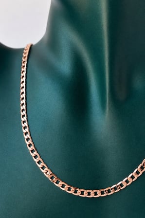 Sertifikalı 316L Çelik Premium Rose Gold Kaplama İnce Gurmet (Curb Chain) Kadın Kolye